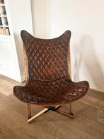 Vlinder fauteuil leer, Huis en Inrichting, Fauteuils, Ophalen, Zo goed als nieuw, 50 tot 75 cm