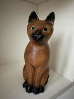Houten kat, Verzamelen, Beelden en Beeldjes, Ophalen of Verzenden, Zo goed als nieuw, Dier