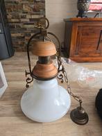 Grote ouderwetse lamp met glazen kap, Antiek en Kunst, Antiek | Lampen, Ophalen