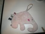 snooze baby olifant speen doekje roze velours labels grijze, Kinderen en Baby's, Speelgoed | Knuffels en Pluche, Ophalen of Verzenden
