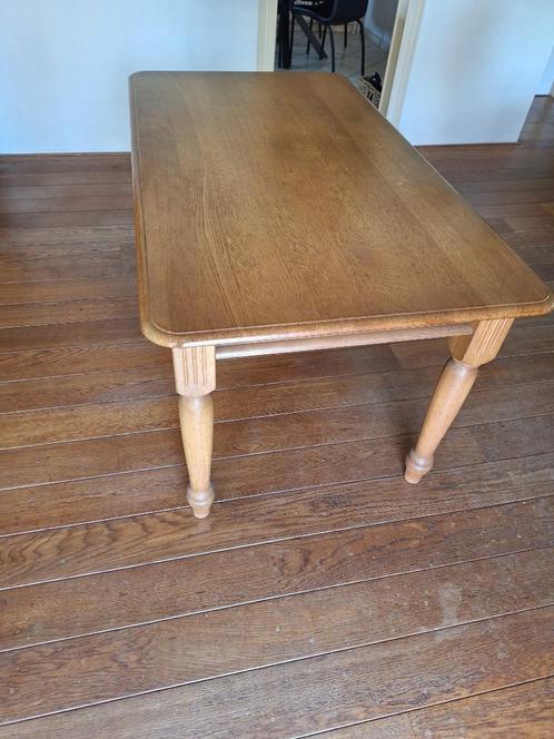 Massief eiken eettafel en bijpassende salontafel, Huis en Inrichting, Tafels | Eettafels, Gebruikt, 50 tot 100 cm, 150 tot 200 cm