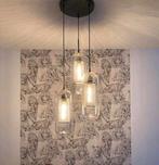 Hanglamp glas  • incl. lampen • in hoogte verstelbaar, Huis en Inrichting, Lampen | Hanglampen, Ophalen of Verzenden, Zo goed als nieuw