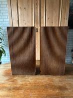 Vintage Philips luidsprekers jaren 60/70–houten lattenfront, Philips, Gebruikt, Ophalen of Verzenden, Minder dan 60 watt