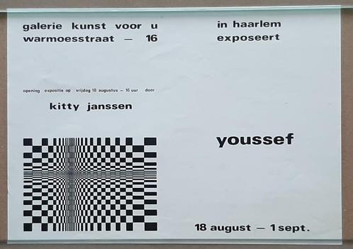 Youssef exposeert – 1972 – Haarlem, Verzamelen, Posters, Ophalen of Verzenden
