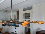 Plafondlamp met handgeblazen kapjes om lampjes, Ophalen, Zo goed als nieuw, Retro art deco, 75 cm of meer