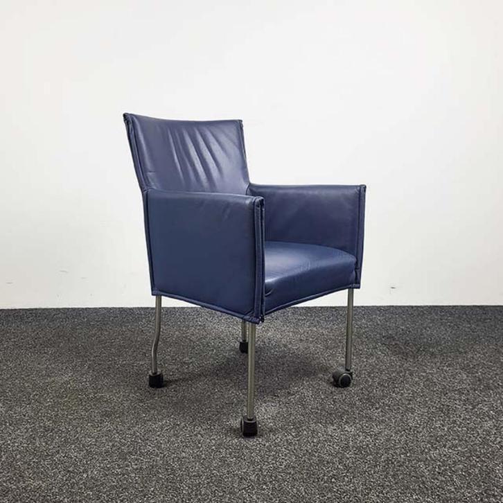 HCM Milano - Vergaderstoel Blauw 24270 Laatste model!, Huis en Inrichting, Stoelen, Gebruikt, Eén, Leer, Blauw, Ophalen