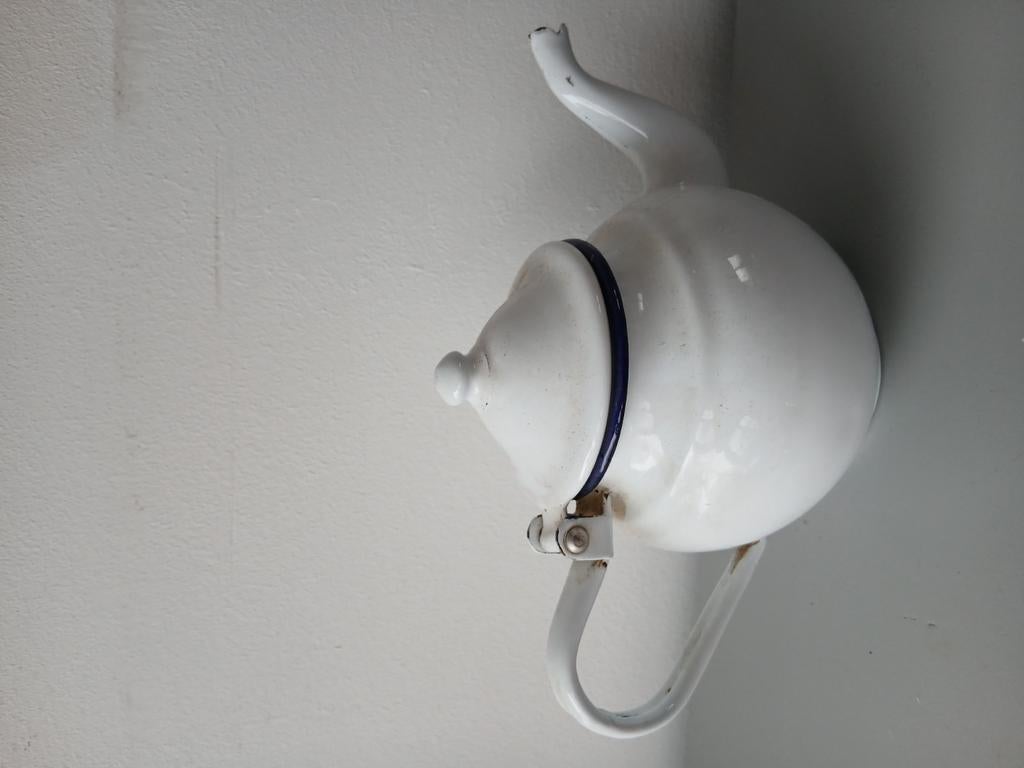 Theepot 0,5 liter wit emaille, Ophalen of Verzenden