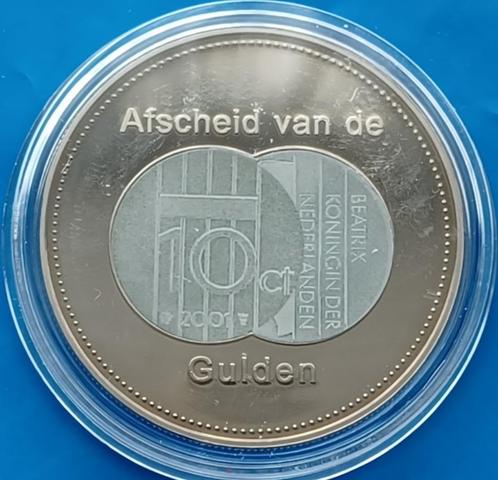 Afscheid van de Gulden - 10 cent  2001, Postzegels en Munten, Penningen en Medailles, Overige materialen, Nederland, Verzenden