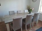 Eettafel met 6 stoelen, Huis en Inrichting, Tafels | Eettafels, 200 cm of meer, 50 tot 100 cm, Rechthoekig, Zo goed als nieuw