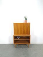 A.M.T. fineer kast met open vakken, vintage wandkast, Teakhout, Ophalen of Verzenden, Minder dan 150 cm, 150 tot 200 cm