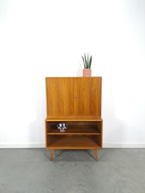 A.M.T. fineer kast met open vakken, vintage wandkast, Huis en Inrichting, Kasten | Wandmeubels, Gebruikt, 150 tot 200 cm, Minder dan 150 cm