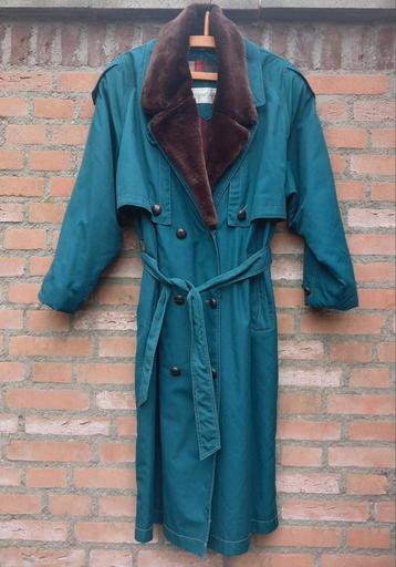 REAL VINTAGE 80's 90's Donker groene overjas Maat L / XL  beschikbaar voor biedingen