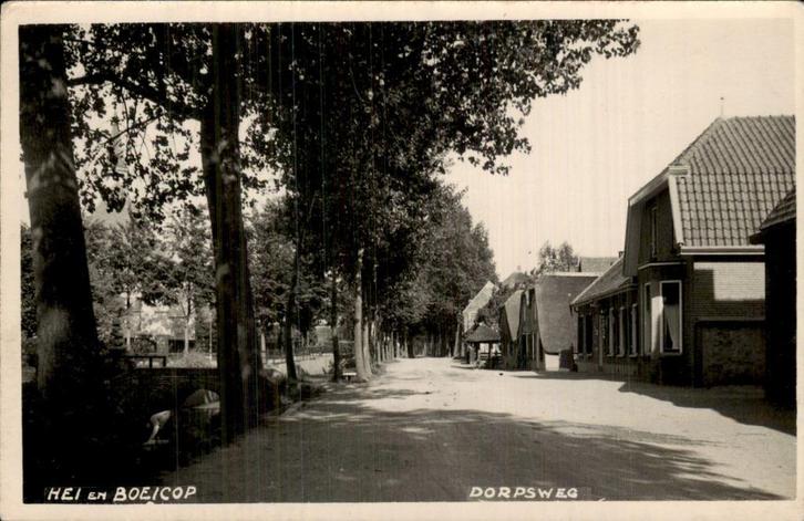Hei en Boeicop - Dorpsweg, Verzamelen, Ansichtkaarten | Nederland, Ongelopen, Zuid-Holland, Voor 1920, Ophalen of Verzenden