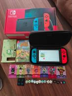 Nintendo Switch V2 | Animal Crossing + Accessoires, Switch 2019 Upgrade, Met games, Ophalen of Verzenden, Zo goed als nieuw