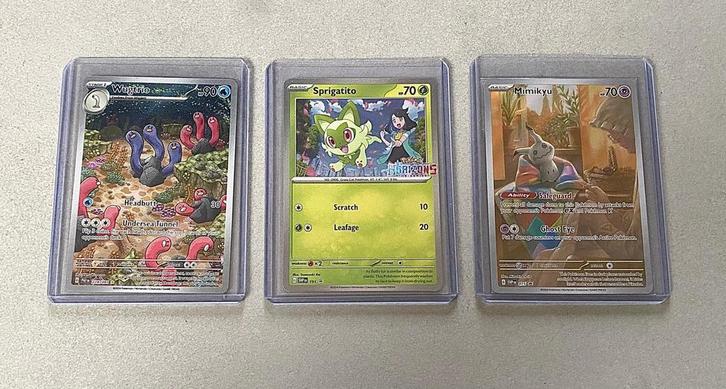 3 pokemon kaarten scarlet en violet, Hobby en Vrije tijd, Verzamelkaartspellen | Pokémon, Zo goed als nieuw, Verzenden