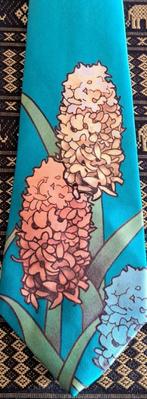 Hyacint stropdas met hyacinten, Ophalen of Verzenden, Nieuw, Blauw