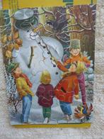 puzzel jaren 30 kinderen in de sneeuw sneeuwpop, Ophalen of Verzenden, Minder dan 500 stukjes, Gebruikt, Legpuzzel
