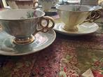 2 koffie/ theekopjes antiek porcelein, Ophalen of Verzenden