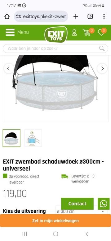 Exit schaduwdoek voor Exit/Intex zwembad  NIEUW  beschikbaar voor biedingen
