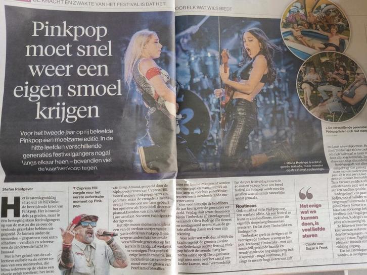 Pinkpop Krantenartikel Krantenknipsel, Verzamelen, Tijdschriften, Kranten en Knipsels, Knipsel(s), Nederland, 1980 tot heden, Ophalen of Verzenden