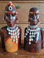 Afrikaanse Houten Beelden - Man & Vrouw, Ophalen of Verzenden