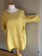 Peet: Geel gestreept linnen tuniek tot maat 50, C.Valentijne, Blouse of Tuniek, Geel, Ophalen of Verzenden