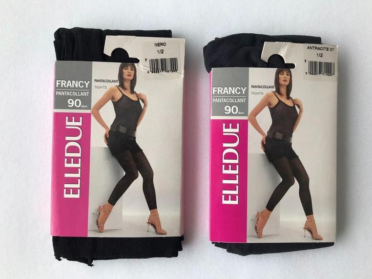 2 stuks Legging Antraciet/zwart 60 den Elledue fr Nieuw, Kleding | Dames, Leggings, Maillots en Panty's, Nieuw, Legging, Maat 36/38 (S)