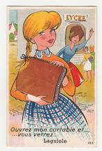 Klepjeskaart.  Leporello.  Meisje met schooltas., Verzamelen, Ansichtkaarten | Themakaarten, Verzenden, 1940 tot 1960, Ongelopen