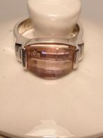 zilveren ring met rose kwarts, 18 tot 19, Verzenden, Zo goed als nieuw, Met edelsteen
