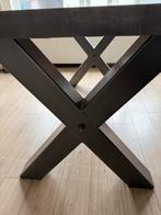 Eikenhouten eettafel , salontafel met x-poten  + 4 stoelen, Huis en Inrichting, Complete eetkamers, Ophalen, Zo goed als nieuw