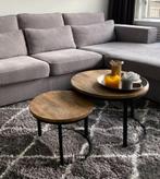 Mangohout salontafel set van 2, Huis en Inrichting, Tafels | Salontafels, Ophalen, 50 tot 100 cm, Rond, 50 tot 100 cm