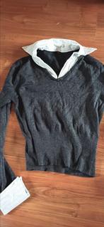 Antraciet trui met blouse inzet, Maat L, Ophalen of Verzenden, Zo goed als nieuw, Maat 42/44 (L), Grijs