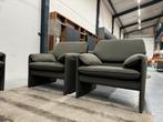 2 Nieuw Leolux Bora Beta Fauteuils groen stof Design stoel