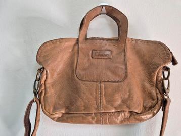 Cognac Chabo leren schoudertas/handtas beschikbaar voor biedingen