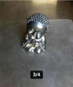 Boeddha beeldje zilverkleur H 15cm Br 10 cm, Ophalen of Verzenden, Zo goed als nieuw
