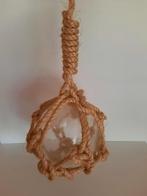 glazen bol in geknoopt hangnet - macramé, Ophalen of Verzenden