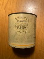 Antiek Uiltje Sigarenblik - Luna La Bolsa Kampen sigarendoos, Ophalen of Verzenden, Gebruikt, Tabaksdoos of Verpakking