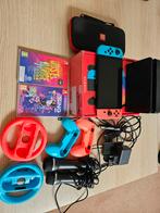 Nintendo switch OLED met mariokart, just sing en lets dance, Spelcomputers en Games, Ophalen of Verzenden, Zo goed als nieuw, 3DS