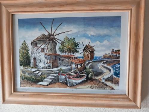 Fraaie aquarel zeezicht Nessebar Bulgarije havenzicht Kirov, Antiek en Kunst, Kunst | Schilderijen | Klassiek, Ophalen of Verzenden