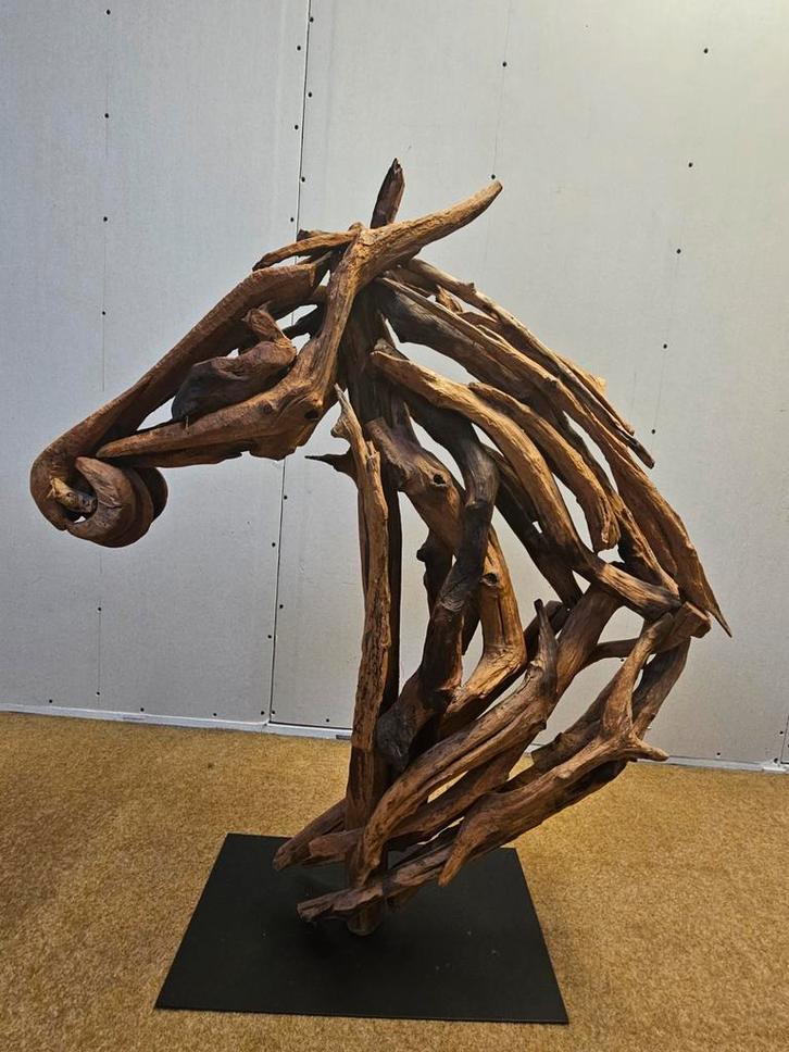 Drijfhout Kunst Paardenhoofd - Uniek Decoratieobject, Antiek en Kunst, Kunst | Beelden en Houtsnijwerken, Ophalen