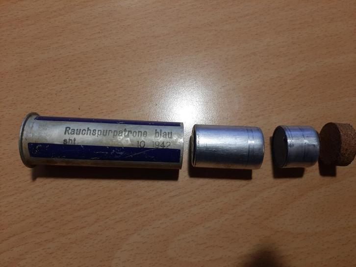 Rauchspur patrone (Blauw) Leuchtpistole Duits WW2, Verzamelen, Militaria | Tweede Wereldoorlog, Hulzen of Bodemvondsten, Duitsland