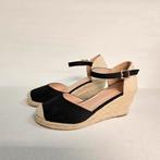 Espadrilles met Sleehak, Kayla, Zwart, Ophalen of Verzenden