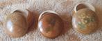 3 vintage houten pillendoosjes, Ophalen of Verzenden