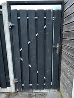 Poortdeur zwart met hang en sluitwerk, Tuin en Terras, Tuinpoorten, Ophalen, Zo goed als nieuw, Hout, 150 tot 200 cm