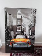 Poster New York taxi, 60x90 cm op houten frame, Huis en Inrichting, Woonaccessoires | Schilderijen, Tekeningen en Foto's, Ophalen