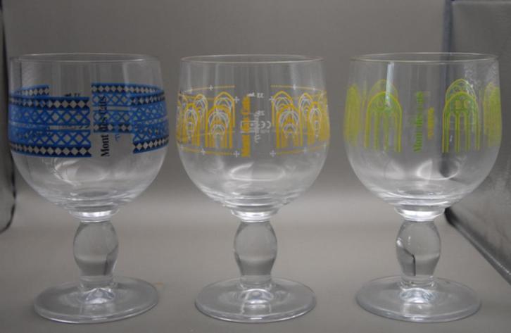 Bierglas Abdij Mont des Cats trappistenbier drie glazen, Verzamelen, Glas en Borrelglaasjes, Nieuw, Bierglas, Ophalen of Verzenden