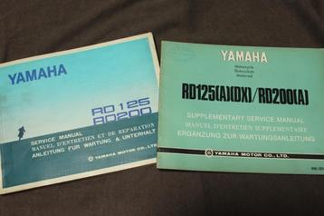 Yamaha RD125 RD200 1973 / 1974 motorcycle service manual beschikbaar voor biedingen
