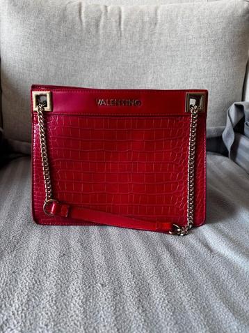 Valentino schoudertas/crossbody – Rood crocoprint – Goud beschikbaar voor biedingen