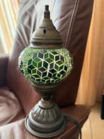 Oosterse Tafellamp Groen Mozaïek, Ophalen of Verzenden, Zo goed als nieuw, Glas, Minder dan 50 cm