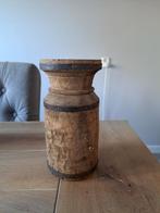 Houten Kandelaar Baluster Poer, Huis en Inrichting, Woonaccessoires | Kandelaars en Kaarsen, Gebruikt, Bruin, Ophalen of Verzenden